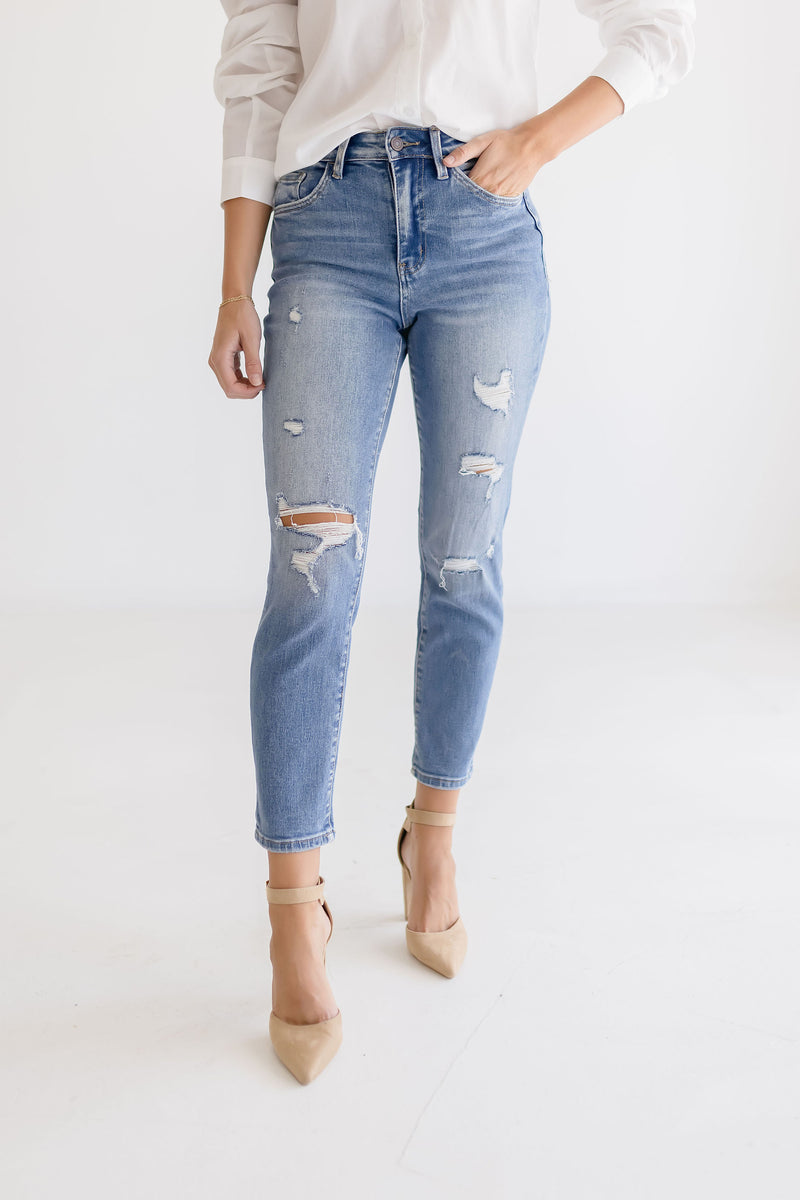 Light Wash Cool Girl Cropped Jeans
