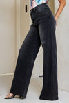  High Rise Wide Leg Jeans Black