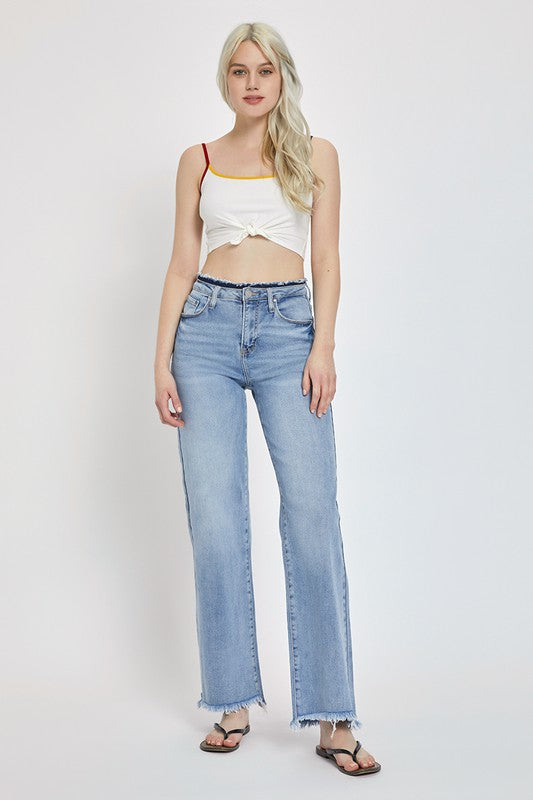 Ava High Rise Wide Leg Jeans Light Wash