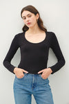 Long Sleeve Crop Top Black