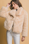 Hayden Long Sleeve Faux Fur Jacket Khaki