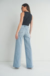 High Rise Wide Leg Jeans Light Wash