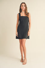 Sleeveless Linen Mini Dress Black