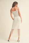  Sleeveless Crochet Midi Dress White