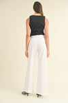 Waitlist 2/6 ♥ Miranda High Rise Patch Pocket Wide Leg Jeans White