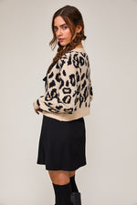 Waitlist 1/4 ♥ Erin Long Sleeve Bow Tie Leopard Print Cardigan Taupe