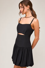 Sleeveless Cut Out Drop Waist Mini Dress Black