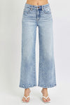  High Rise Crop Wide Leg Jeans Light Wash