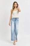  High Rise Crop Wide Leg Jeans Light Wash