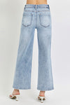  High Rise Crop Wide Leg Jeans Light Wash