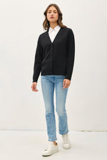  Long Sleeve Button Down Knit Cardigan Black Info