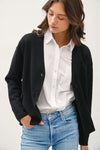  Long Sleeve Button Down Knit Cardigan Black Info