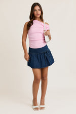 Ella Sleeveless Asymmetrical Neckline Top Pink