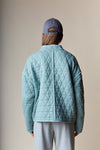 Long Sleeve Open Front Quilted Jacket Sage