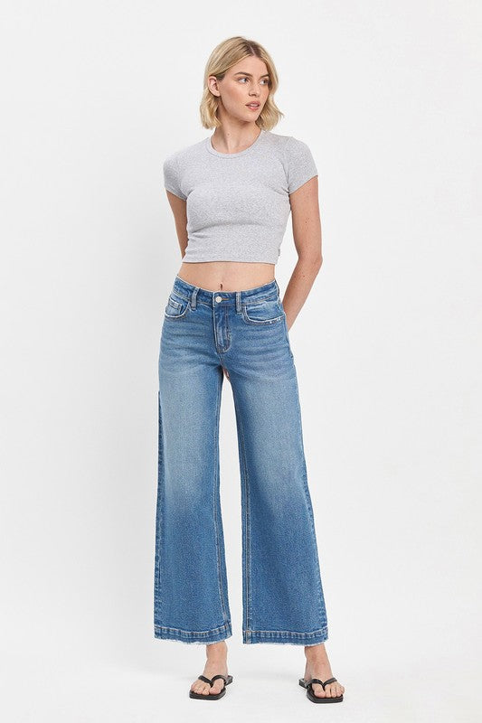 High Rise Wide Leg Jeans Medium Wash