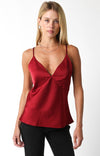  Sleeveless V Neckline Top Red