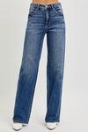 High Rise Wide Leg Baggy Jeans Dark Wash