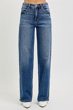 High Rise Wide Leg Baggy Jeans Dark Wash