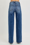 High Rise Wide Leg Baggy Jeans Dark Wash