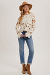  Long Bell Sleeve Crochet Top Ivory