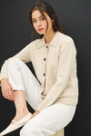  Long Sleeve Button Down Wool Cardigan Cream