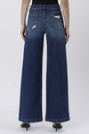 High Rise Tummy Control Wide Leg Jeans Dark Wash