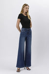 High Rise Tummy Control Wide Leg Jeans Dark Wash