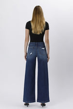 High Rise Tummy Control Wide Leg Jeans Dark Wash