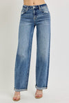 High Rise Baggy Wide Leg Jeans Medium Wash