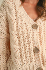 Waitlist 12/4 ♥ Aspen Long Sleeve Chunky Knit Cardigan Taupe