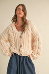 Waitlist 12/4 ♥ Aspen Long Sleeve Chunky Knit Cardigan Taupe