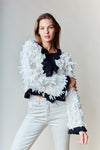 Long Sleeve Bow Tie Fringed Jacket Ivor