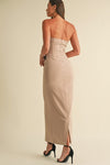 Sleeveless Lace Maxi Dress Beige