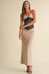 Sleeveless Lace Maxi Dress Beige