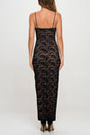  Sleeveless Floral Lace Maxi Dress Black