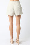 High Waist Linen Shorts Natural