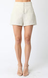 High Waist Linen Shorts Natural