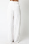  High Waist Woven Wide Leg Pants White