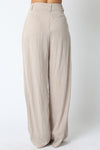  High Waist Woven Wide Leg Pants Khaki