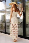 Waitlist 2/5 ♥ Wilder Sleeveless Crochet Floral Lace Maxi Dress Natural