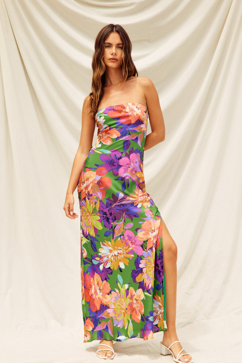 Sleeveless Floral Print Maxi Dress Viole