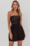 Sleeveless Front Button Mini Dress Black