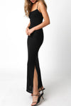 Sleeveless Mesh Stretch Maxi Dress Black