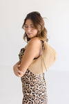 Hensley Basket Weave Shoulder Purse Taupe