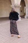 Long Sleeve Faux Fur Jacket Black