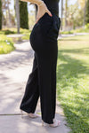 Linen Wide Leg Pants Black