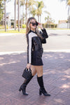  High Waist Raw Hem Denim Mini Skirt Black