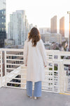 Long Sleeve Notch Collar Long Coat Cream