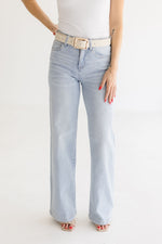 High Rise Wide Leg Jeans Light Wash