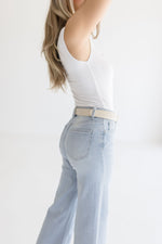  High Rise Wide Leg Jeans Light Wash